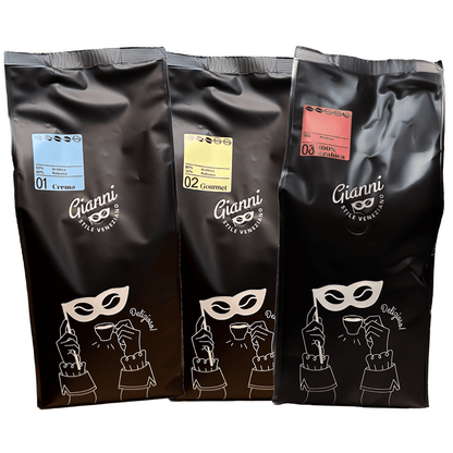 3 Sorten 'Gianni' Spezialitäten Kaffee - Bundle 3x1kg - Kaffeestudio Shop