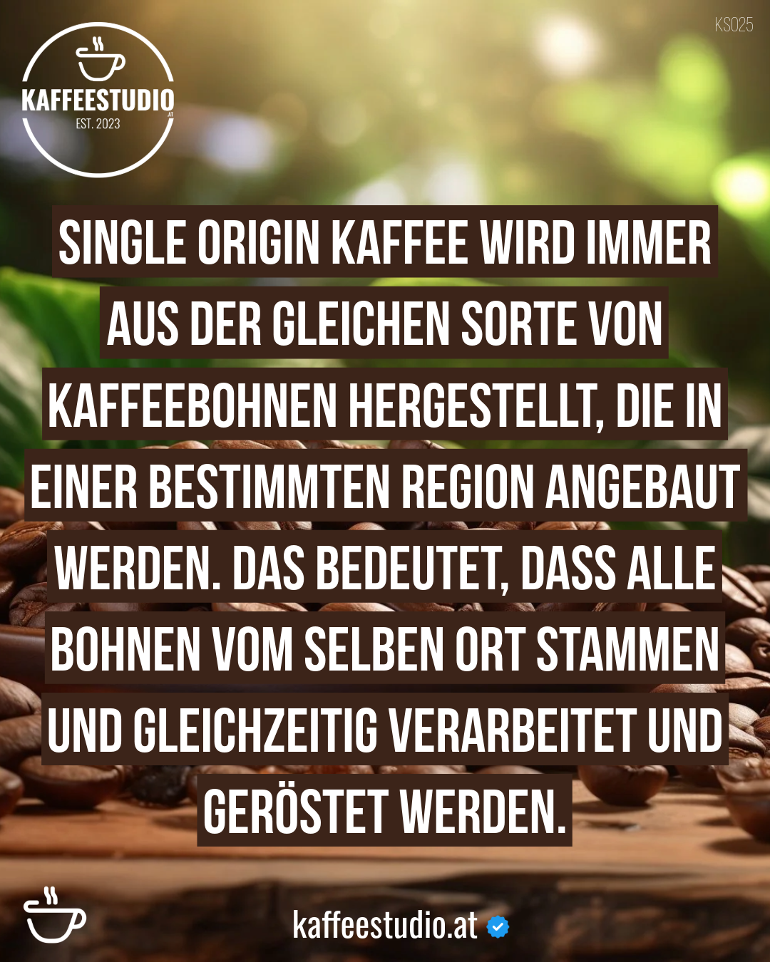Single Origin Kaffee wird immer aus der gleichen Sorte von Kaffeebohnen hergestellt, die in einer bestimmten Region angebaut werden. Das bedeutet, dass alle Bohnen vom selben Ort stammen und gleichzeitig verarbeitet und geröstet werden.