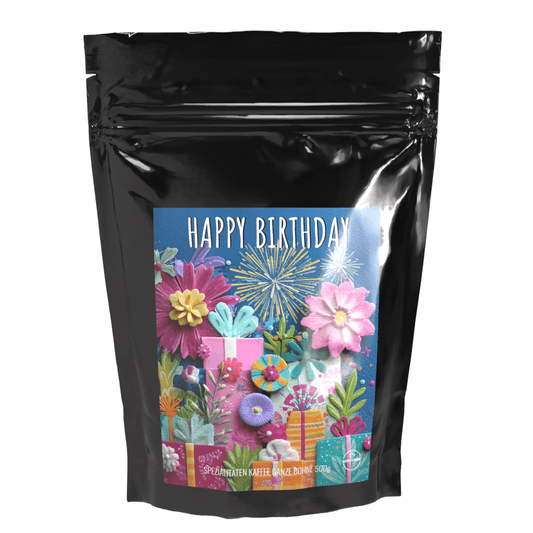 Geschenk Kaffee 'HAPPY BIRTHDAY Motiv 1' - Premium Kaffeebohnen - Kaffeestudio Shop