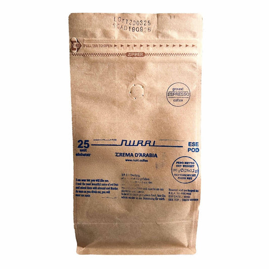 NURRI CREMA D´ARABIA 25 Stück CIALDE ESE Pads lose im Beutel - 100% Arabica - Kaffeestudio Shop